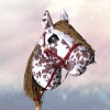 Koń na kiju Hobby Horse zestaw - Sabino srokaty z brązową grzywą, ogłowie GRATIS! rozm. Średni