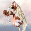 Koń na kiju Hobby Horse - Dakota , Srokaty z jasnymi włosami PREMIUM