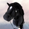 Hobby Horse Konienakiju dla dzieci - Wicher skoczek Czarny z czarną grzywą A4 Mały koń na kiju