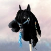 Koń na kiju Hobby Horse Strzałka - Czarny z czarną grzywą, rozm. Średni