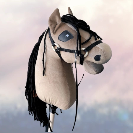 Koń na kiju Hobby Horse - KARY przydymiony, z Imieniem dziecka + marchewka GRATIS! Duży