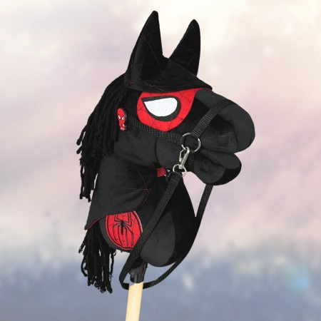 Hobby Horse, Koń na kiju - Hobby Spider czarny A4 z opaską, kolekcja Hobby Hero