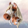 Koń na kiju Hobby Horse - Dakota , Srokaty z jasnymi włosami PREMIUM
