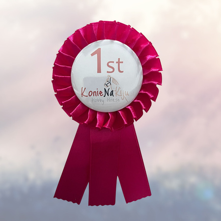 Kotylion, rozeta dla Hobby Horse - zawody - kolor różowy / ciemny róż