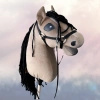 Koń na kiju Hobby Horse - KARY przydymiony, z Imieniem dziecka + marchewka GRATIS! Duży
