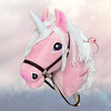 Hobby Horse - Jednorożec Różowy koń na kiju Rainbow PREMIUM Mały hh A4