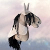 Koń na kiju Hobby Horse - KARY przydymiony, z Imieniem dziecka + marchewka GRATIS! Średni