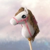Hobby Horse Konienakiju dla dzieci  - Isabella Beżowy z brązową grzywą  + kantar i wodze A4 Mały