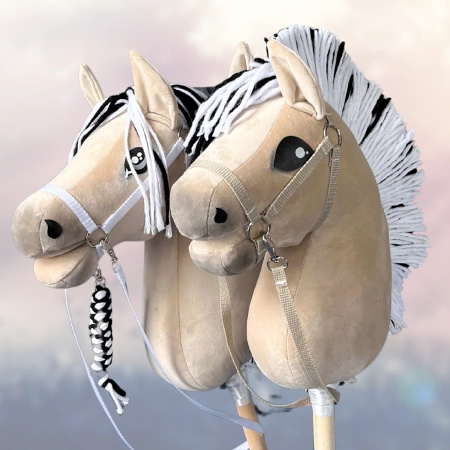 Koń na kiju Hobby Horse - Izabelowaty , beżowy z krótką grzywą PREMIUM