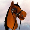Koń na kiju Hobby Horse - Merida Rudy z czarną grzywą Średni