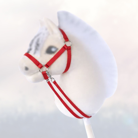 Kantar i wodze dla Hobby Horse, ogłowie - kolor czerwony