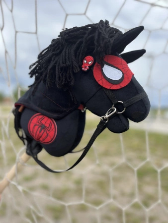 Hobby Horse, Koń na kiju - Hobby Spider czarny A4 z opaską, kolekcja Hobby Hero