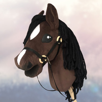 Koń na kiju Hobby Horse - Kasztan Gniady, brązowy z czarną grzywą Średni