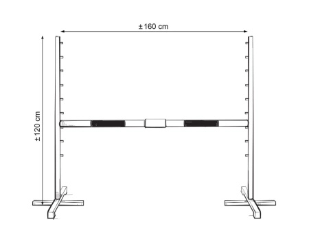 Przeszkoda skokowa do Hobby Horse 160cm, h-120 cm, belka czarna