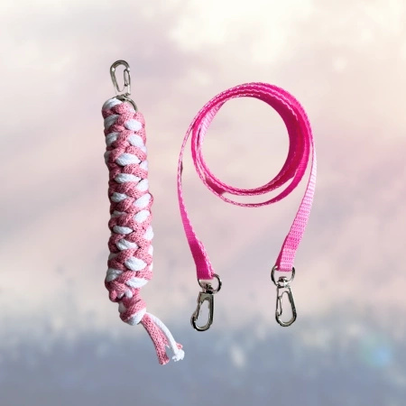 Uwiąz lub wodze dla Hobby Horse – biało-różowe AKCESORIA