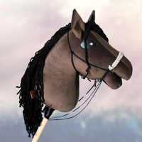 Koń na kiju Hobby Horse - Kary Brązowy, ogłowie GRATIS!  rozm. Średni