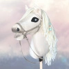 Koń na kiju Hobby Horse - Bajka Cremello / biały, śmietanka Średni