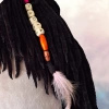Koń na kiju Hobby Horse - KARY przydymiony, z Imieniem dziecka + marchewka GRATIS! Średni