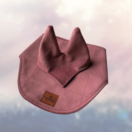 Zestaw akcesoriów Konienakiju - Nauszniki i derka dla Hobby Horse - kolor ciemny pudrowy róż