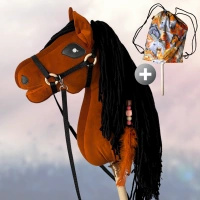 Koń na kiju Hobby Horse - Merida Rudy z czarną grzywą Średni
