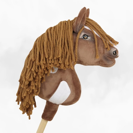 Koń na kiju Hobby Horse - Gniady western II PREMIUM, z ciemną grzywą Średni hh A4