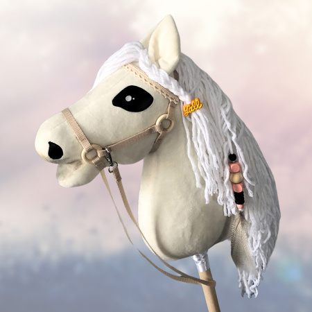 Koń na kiju Hobby Horse - Perlino Beżowy Średni