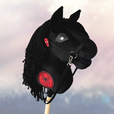 Hobby Horse, Koń na kiju - Hobby Spider czarny A4 z opaską, kolekcja Hobby Hero