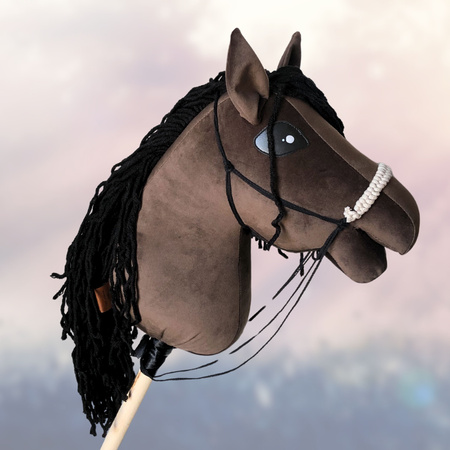 Koń na kiju Hobby Horse - Kary Brązowy, ogłowie GRATIS!  rozm. Średni 