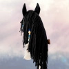 Koń na kiju Hobby Horse Strzałka - Czarny z czarną grzywą, rozm. Średni
