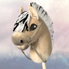 Koń na kiju Hobby Horse - skoczek Fiord A4 z biało - czarną grzywą PREMIUM