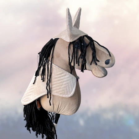 Koń na kiju Hobby Horse - KARY przydymiony, z Imieniem dziecka + marchewka GRATIS! Średni