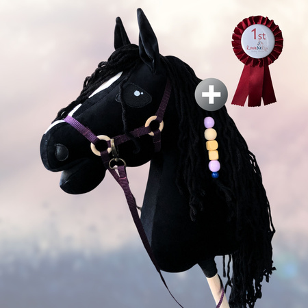 Koń na kiju Hobby Horse - Gwiazda Czarny Średni