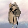 Koń na kiju Hobby Horse - Skoczek jasno brązowy z szarą grzywą Średni