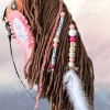 Koń na kiju Hobby Horse - Dakota skoczek , srokaty z jasno brązową grzywą rozm. A4 Personalizowany