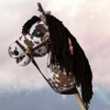 Koń na kiju Hobby Horse - Sabino srokaty z brązową grzywą Duży 