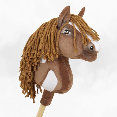 Koń na kiju Hobby Horse - Gniady western II PREMIUM, z ciemną grzywą Średni hh A4