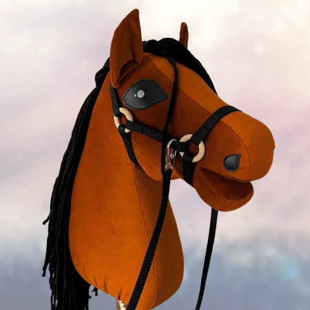 Koń na kiju Hobby Horse - Merida Rudy z czarną grzywą Średni