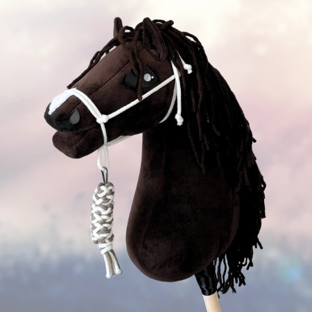 Koń na kiju Hobby Horse - skoczek Brązowy z brązową grzywą PREMIUM