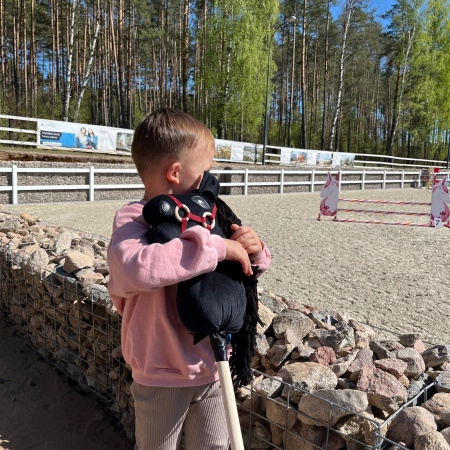 Hobby Horse, Koń na kiju - Hobby Spider czarny A4 z opaską, kolekcja Hobby Hero