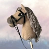 Koń na kiju Hobby Horse - Skoczek jasno brązowy z szarą grzywą Średni