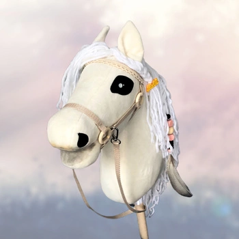 Koń na kiju Hobby Horse - Perlino Beżowy Średni
