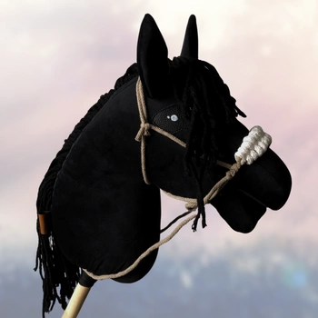 Koń na kiju Hobby Horse - Kary Czarny, ogłowie GRATIS!  rozm. Średni 