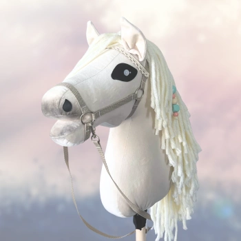 Koń na kiju Hobby Horse - Bajka Cremello / biały, śmietanka Średni