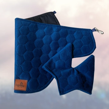 Zestaw akcesoriów Konienakiju  - Nauszniki i derka  dla Hobby Horse - kolor granatowy