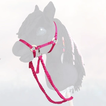 Kantar i wodze dla Hobby Horse, ogłowie - kolor różowy