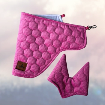 Zestaw akcesoriów Konienakiju  - Nauszniki i derka  dla Hobby Horse - kolor różowy