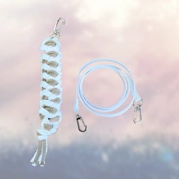 Uwiąz lub wodze dla Hobby Horse – biało-beżowe AKCESORIA